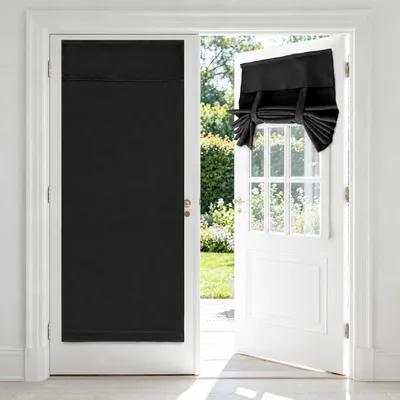 Türvorhang blickdicht 66x173 cm, selbstklebend, schwarz