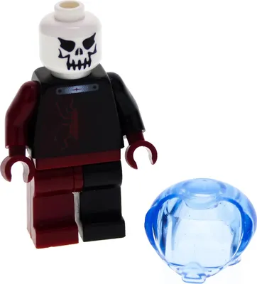 Produktbild von 1x Lego Minifigur Alpha Team Ogel Minion Skelett Helm transparent blau alp022