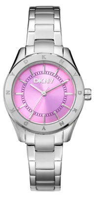 Produktbild von DKNY Damenuhr Quarzuhr silber / pink onesize Damen 30 DK1L018M0015, DK1L018M0025, DK1L018M0035