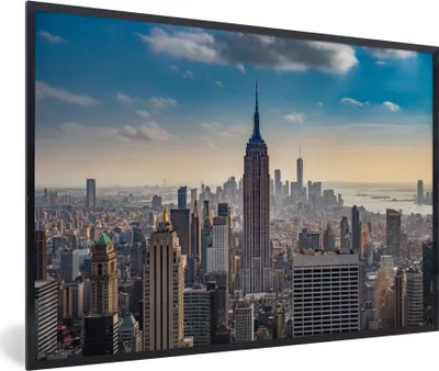 Produktbild von MuchoWow® MuchoWow® Gerahmtes Poster New York - Wolken - Wasser 30x20 cm - Poster mit zchwarzem Bilderrahmen - Kunstdruck - Bild-Poster
