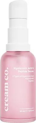 Produktbild von cream co. Hyaluronic Acid Peptide Serum 30 ml - Hautverfeinerndes Gesichtsserum mit AHA-Fruchtsäuren, für Strahlende Skincare-Routine