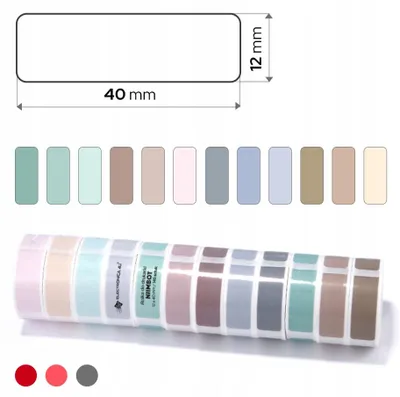 Zdjęcie produktu dla Zestaw etykiet samoprzylepnych do Niimbot D11 D110 D101 H1S 12x40 12 rolek