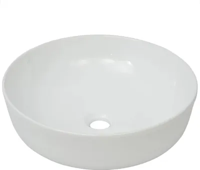 Produktbild von vidaXL Waschbecken Rund Keramik Weiß 41,5 x 13,5 cm