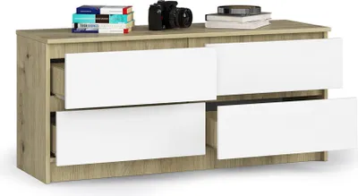 Immagine prodotto di BDW Cassettiera, 4 cassetti, molto spazio, armadio, Sonoma Artisan - Bianco