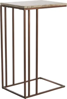 Immagine prodotto di Light & Living tavolino Roshan travertino marrone e scuro marrone - 41x31x66 cm