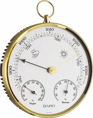 Image de TFA - Station météo analogique avec anneau métallique 20.3006 - laiton chromé