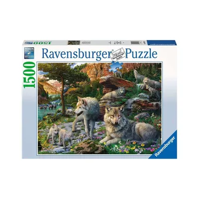 Image de Puzzle Ravensburger - Loups Printemps (1500 pièces)