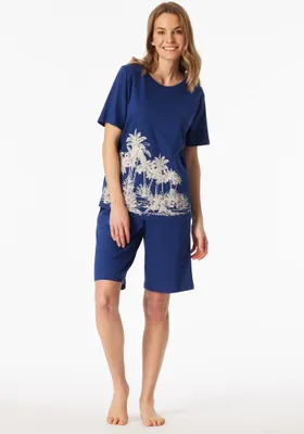 Productafbeelding van Schiesser dames pyjama, korte broek, maat 40, blauw