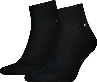 Obrázok produktu pre TOMMY HILFIGER pánske ponožky, 2-pack - tenisky, jednofarebné, 39-49 čierne 47-49