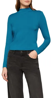 Produktbild von s.Oliver Damen T-Shirt – Langarm, Slim Fit, Stehkragen, Jersey