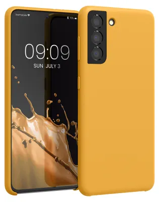 Produktbild von kwmobile Handyhülle für Samsung Galaxy S21 Hülle - Case Silikon - Kabelloses Laden - Schutzhülle Cover in Mango