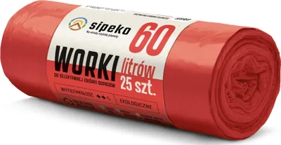 Obrázek produktu pro LDPE pytle na odpad SIPEKO 60L 25ks. ČERVENÝ