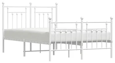 Obrázok produktu pre vidaXL Detská posteľ s čelom a nohami kovová biela 120x190 cm