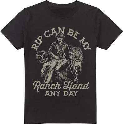 Image de Yellowstone - "Rip Can Be My Ranch Hand" T-shirt pour homme TV5703 (L) (Noir)