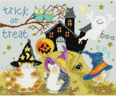 Obrázok produktu pre Vyradený model Bothy Threads – sada na krížový steh „Trick or Treat“, vzor na vyšívanie, XMS29, 29 x 24 cm