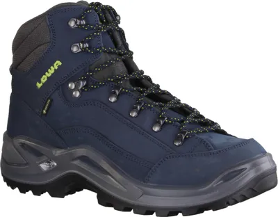 Produktbild von Lowa Renegade GTX Mid Herren Wanderschuhe Dunkelblau/Limone, Leder, wasserdicht - Wanderschuhe Outdoor Herren, Blau, leder/textil