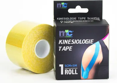 Produktbild von Medicalcorner24 Power Kinesiologie Tape gelb 5 cm x 5 m