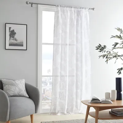 Voile Paneel mit Schlitz, 140x228 cm, Grau, 1 Stück
