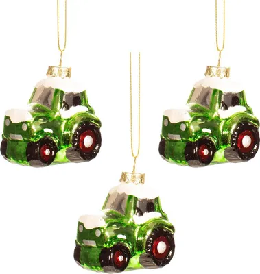Zdjęcie produktu dla Bombka świąteczna mały traktor (zestaw 3) - Sass & Belle