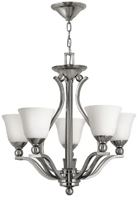 Produktbild von Casa Padrino Luxus Art Deco Kronleuchter Silber / Weiß Ø 61 x H. 62,5 cm - Runder Metall Kronleuchter mit Glas Lampenschirmen - Wohnzimmer Kronleuchter - Art Deco Leuchten - Luxus Leuchten