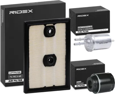 Produktbild von RIDEX Filterset Inspektionspaket Filtersatz für VW Golf VII Schrägheck (5G1, BQ1, BE1, BE2) GOLF VI (5K1) Polo Schrägheck (6R1, 6C1) TOURAN (1T3)
