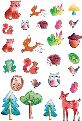 Image de Tatouages d'animaux de la forêt - Taille unique