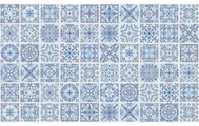 Productafbeelding van Zelfklevende tegelstickers voor keuken en badkamer – 60 Magdalena tegels, cementtegels stickers – 60 stickers, 15 x 15 cm