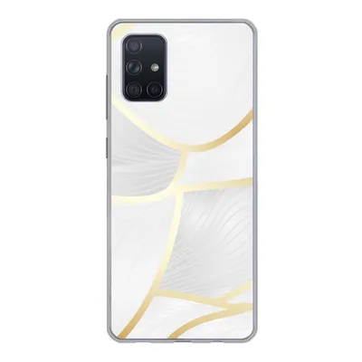 Produktbild von MuchoWow® Handyhülle Schutzhülle Hülle für Samsung Galaxy A51 Abstraktes Muster mit goldenen Linien Silikon Softcase Handy Hülle - Schutzabdeckung