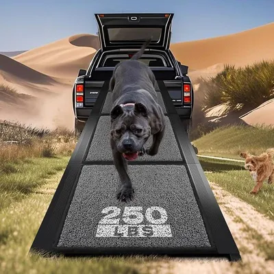 Imagen del producto de Rampa para perros para coche, 180,3 x 43,9 cm. Rampa para perros grandes con agarre antideslizante y superficie de alfombra antideslizante. Rampa plegable para perros, resistente hasta 113,4 kg. Rampa portátil para perros, ideal para SUV