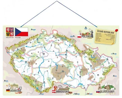 Obrázek produktu pro Magnetická mapa ČR s obrázky a společenská hra, 3 v 1