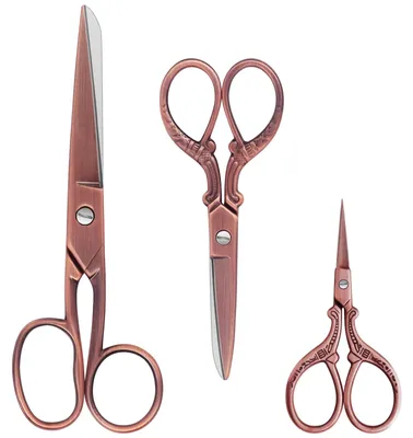 Produktbild von 3 professionelle Schneiderscheren aus Edelstahl mit Titanbeschichtung zum Schneiden von Stoffen, Nähen und Basteln.