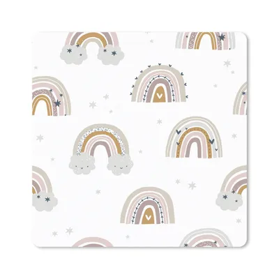 Produktbild von MuchoWow® Mauspad Mousepad Mädchen - Muster - Regenbogen 20x20 cm - Mousepads - Maus Mat - Pad - Mausunterlage - Desk Mat - Bureauartikeln