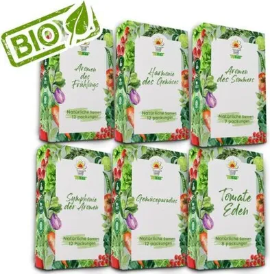 Produktbild von Nasiona Zestaw nasion warzyw Odmiany warzyw 62 sztuki Nasiona warzyw MIX Arbuz Dynia Cebula Cukinia Papryka Pomidor Szpinak