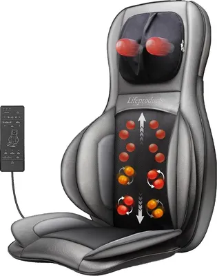 Produktbild von Lifeproducts - Shiatsu-Massagesitz - mit Nacken-, Rücken- und Oberschenkelmassage - einstellbare Wärmefunktion - Schwarz