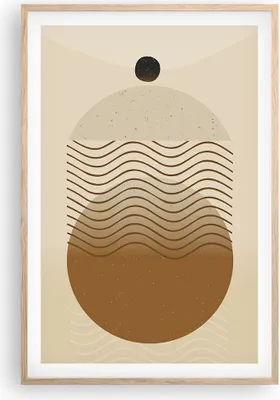 Produktbild von Gerahmtes Poster - Rahmen in heller Eiche - Abstraktion Geometrie Minimalismus - 61x91,5 cm - Wand Bild - Wanddeko - Wandbilder - Kunstposter - Wandposter - Bilderrahmen - Bilder - P2NPA61x91-5043