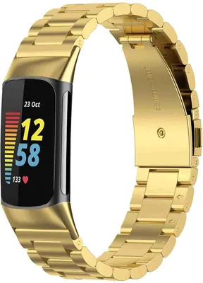Productafbeelding van imoshion Stalen bandje voor de Fitbit Charge 5 - Goud