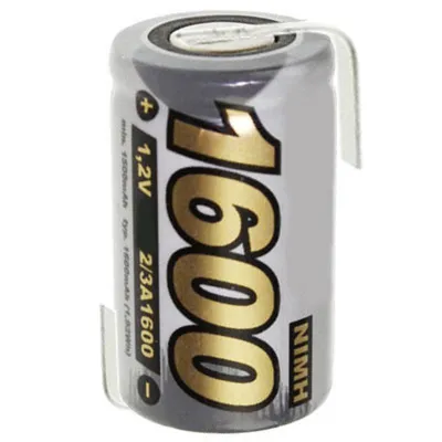 Produktbild von NiMH Akku 2/3A 1600mAh NiMH Akku mit Lötfahne in Z-Form