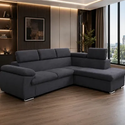 Produktbild von Ecksofa Schlafsofa mit Stauraum und verstellbaren Kopfstützen