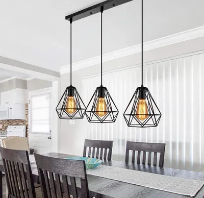 Produktbild von 3er set Pendelleuchte für Esstisch Esszimmerlampe Wohnzimmer Lampe Schlafzimmer Küche (Ohne Glühbirne)