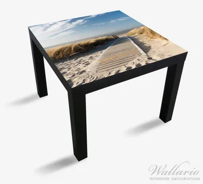 Produktbild von Wallario Möbeldesign / Aufkleber, geeignet für Ikea Lack Tisch - Auf dem Holzweg zum Strand in 55 x 55 cm