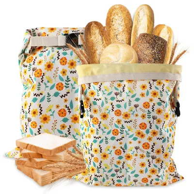 Imagen del producto de Juego de 2 grandes bolsas reutilizables de cera de abeja