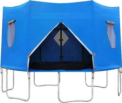 Produktbild von 6/8/10 Fuß Trampolin-Zeltabdeckung, UV-beständiges, wasserdichtes Oxford-Gewebe, universeller 6 gerader Stangen, runder Trampolin-Sonnenschutz, Sonnenschutz, Regenschutz