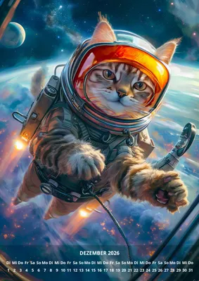 Image de raxxa Calendrier mensuel Premium Astrocats 2026 DIN-A4 vertical