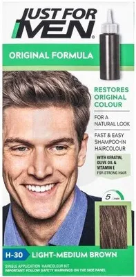 Zdjęcie produktu dla Just For Men Shampoo-in Haircolour Szampon koloryzujący dla mężczyzn H30 Light Medium Brown 66 ml