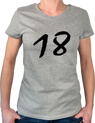 Produktbild von Huuraa Damen T-Shirt 18 Geburtstag XL Sport Grey Bio Baumwolle Fairtrade Damenshirt Geschenkidee