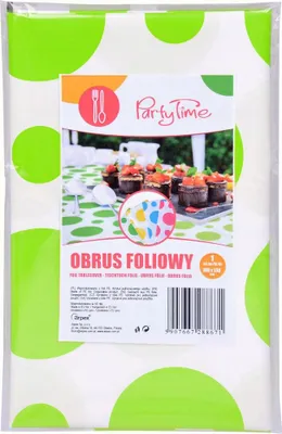 Immagine prodotto di Tovaglia per feste in carta stagnola a pois - VERDE - 100 x 130 cm