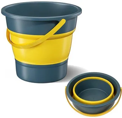 Image de Seau pliable en plastique et silicone, 1 pièce