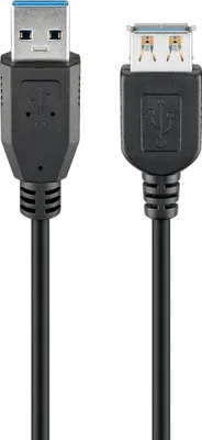 Obrázok produktu pre Goobay 43998 Predlžovací kábel USB-A, 1,8 m, čierny, 1,8 m – 15 W, 3 A, 5 Gbit/s, USB 3.0