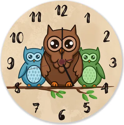 Produktbild von Eulen auf Ast Wanduhr aus Alu