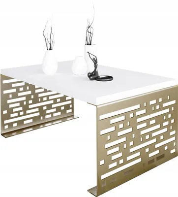 Zdjęcie produktu dla Designerski stolik kawowy ława do salonu nowoczesny stolik loft metalowa podstawa
